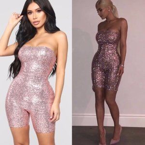 Fashion Nova Birthday Bash Sequin Romper